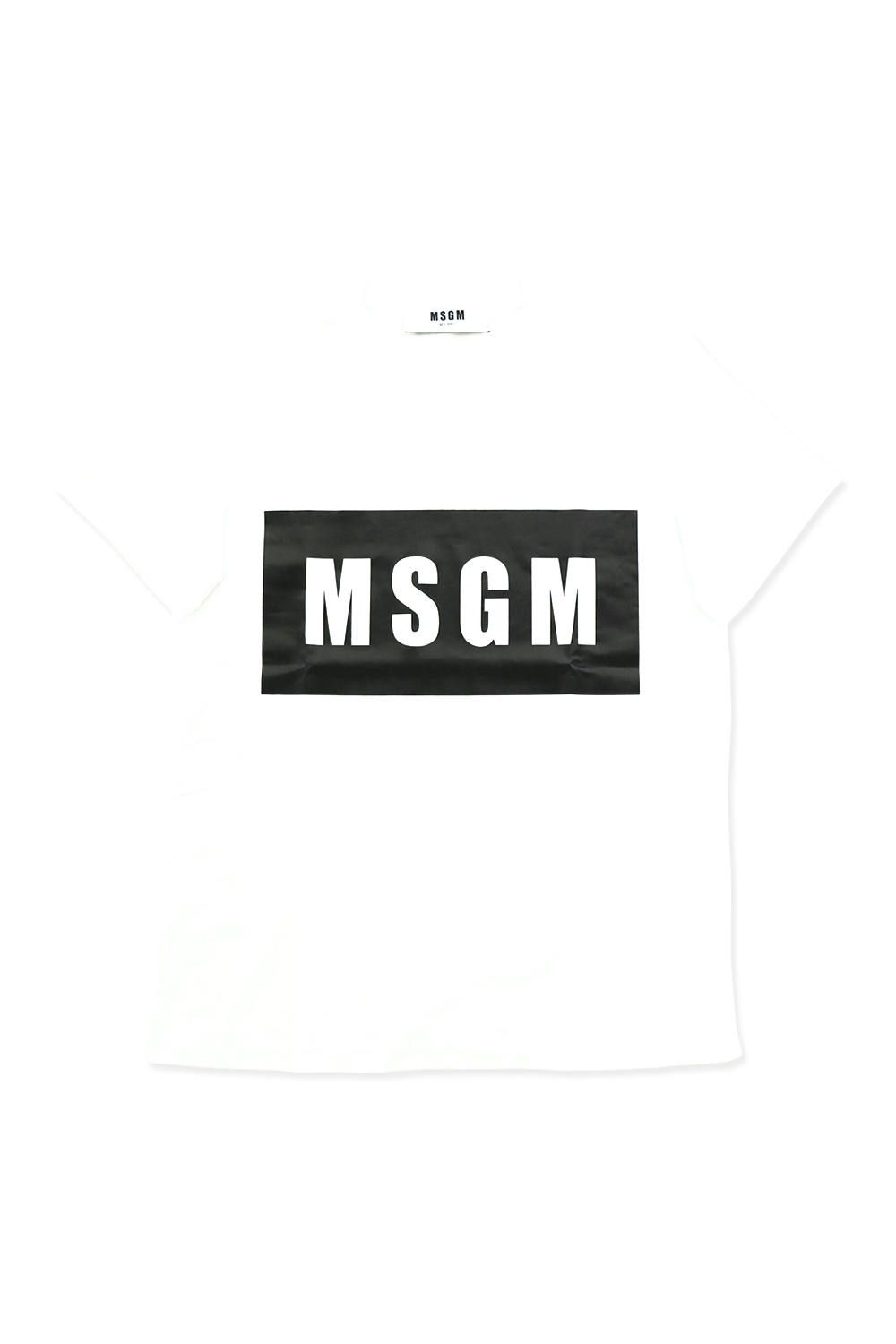 MSGM - T-SHIRT WITH BOX LOGO(Lady's) | laid-back