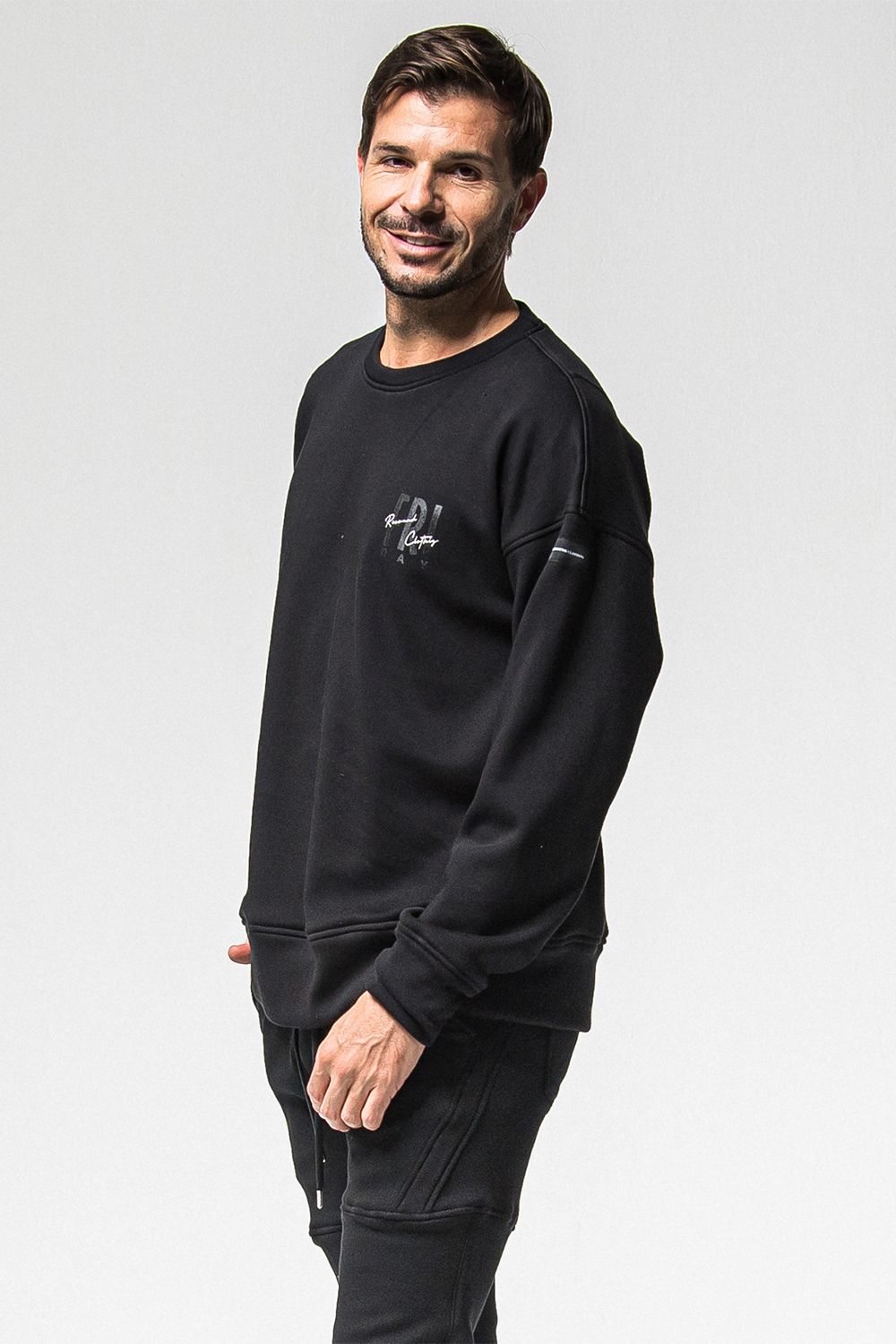 FRIDAY STANDARD LOGO VELOURS FLEECE TRINER / FRIDAYコラボ スタンダードロゴ 裏ベロアフリーストレーナー