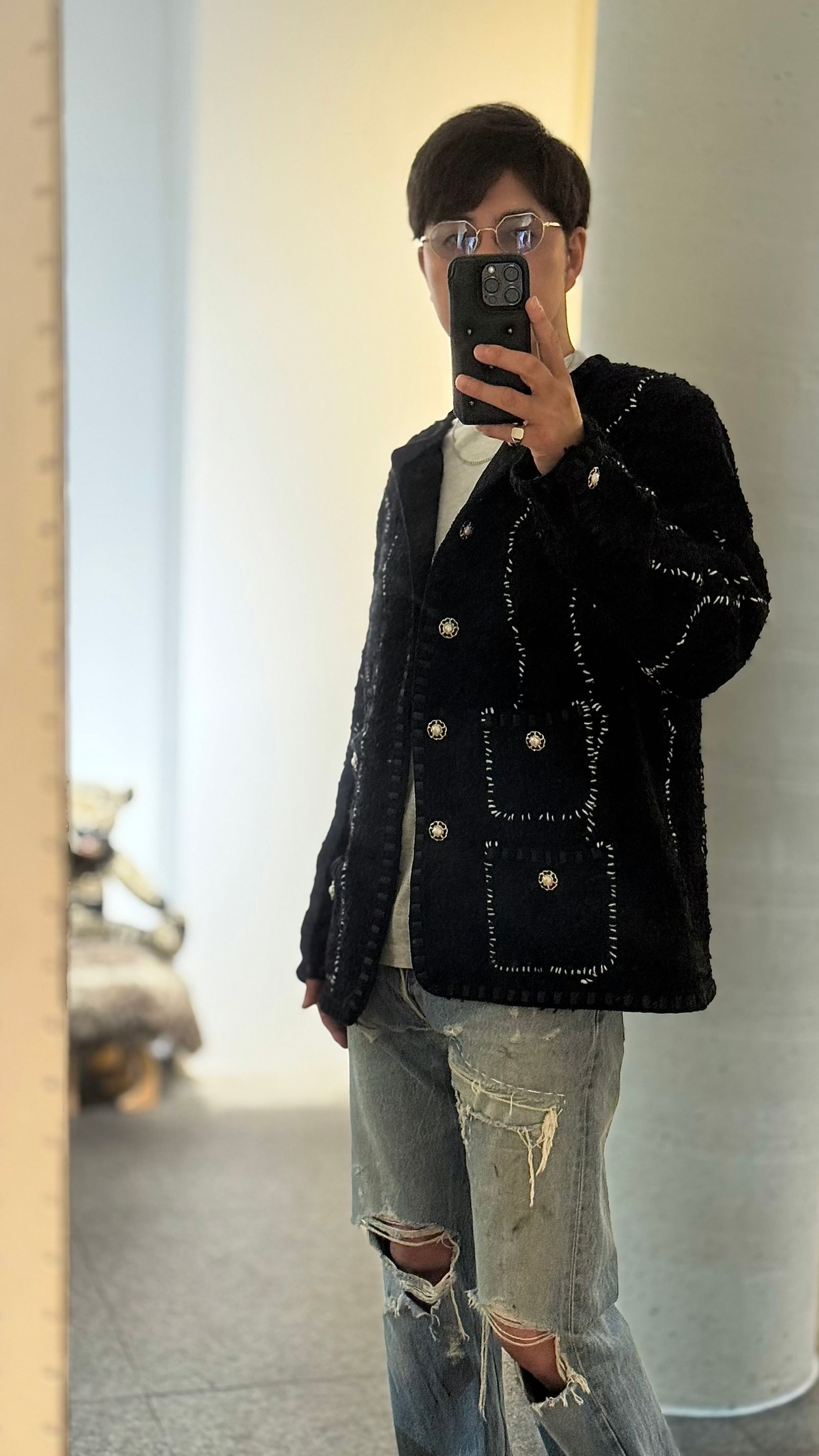READYMADE】TWEED HOBO JACKET PEARL BUTTON | 23626 | laid-back