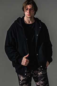 KNIT VARSITY HOODIE / ニット バーシティ フーディー