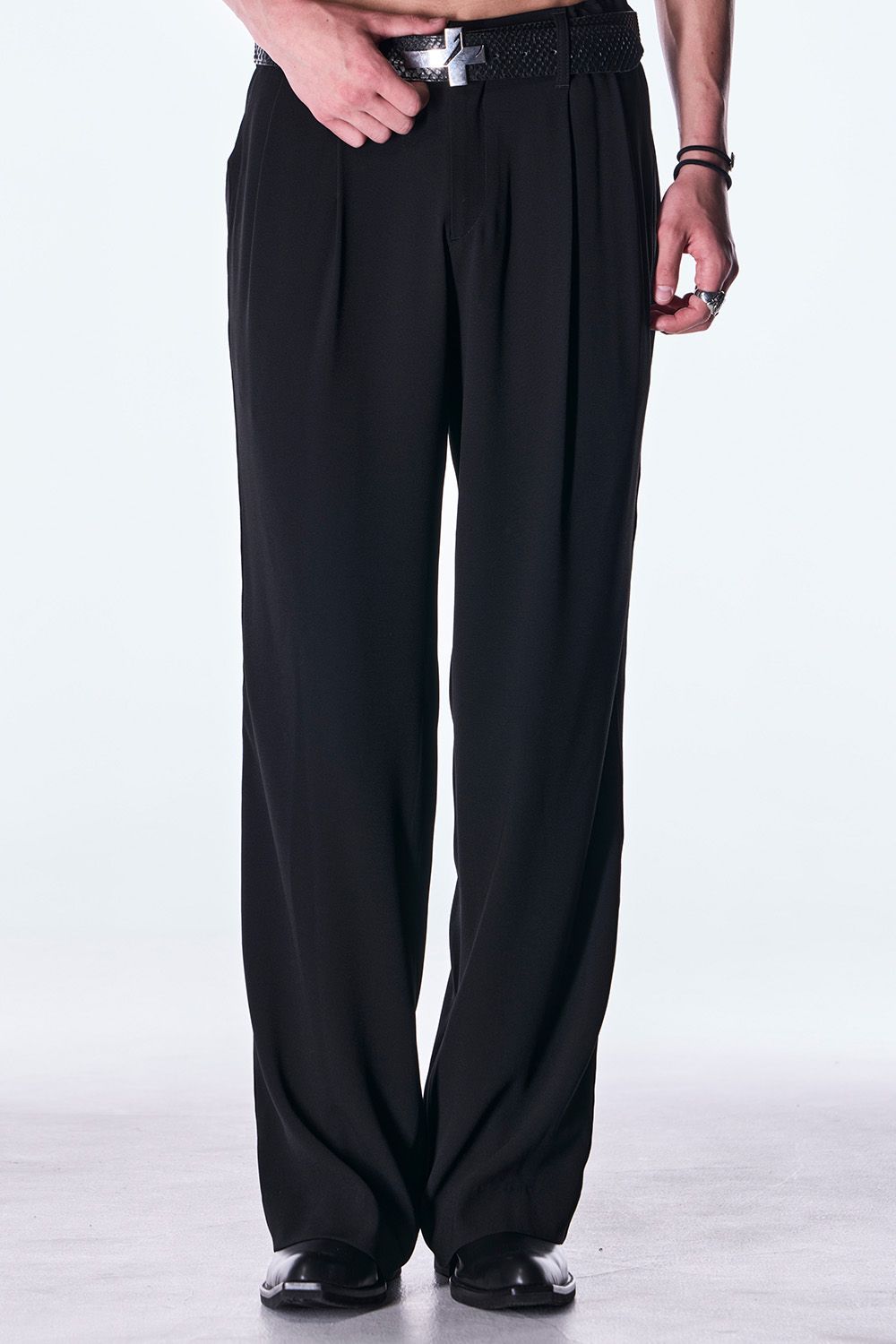 Back Satin Wide Slacks / バックサテン ワイド スラックス