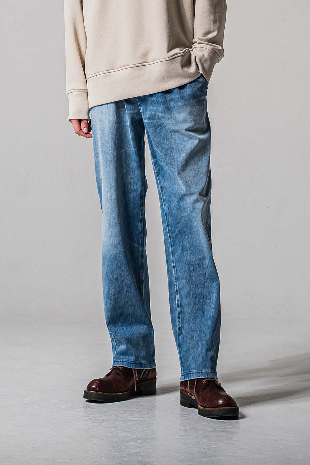 DENIM JERSEY WIDE PT / デニムジャージワイドパンツ