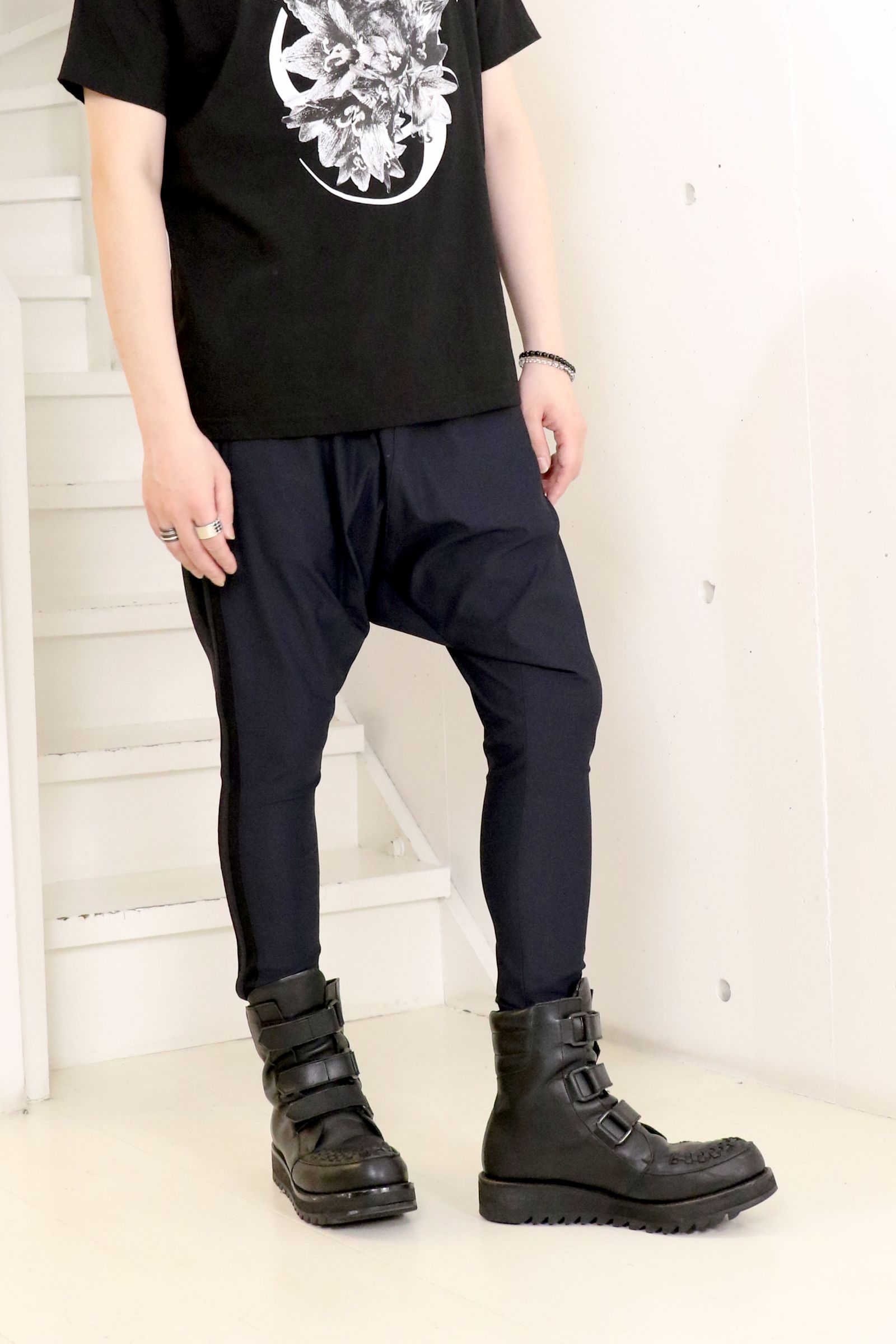 THE ONENESS - RecyclePE Jersey Line Sarrouel Pants / ライン サルエルパンツ | laid-back