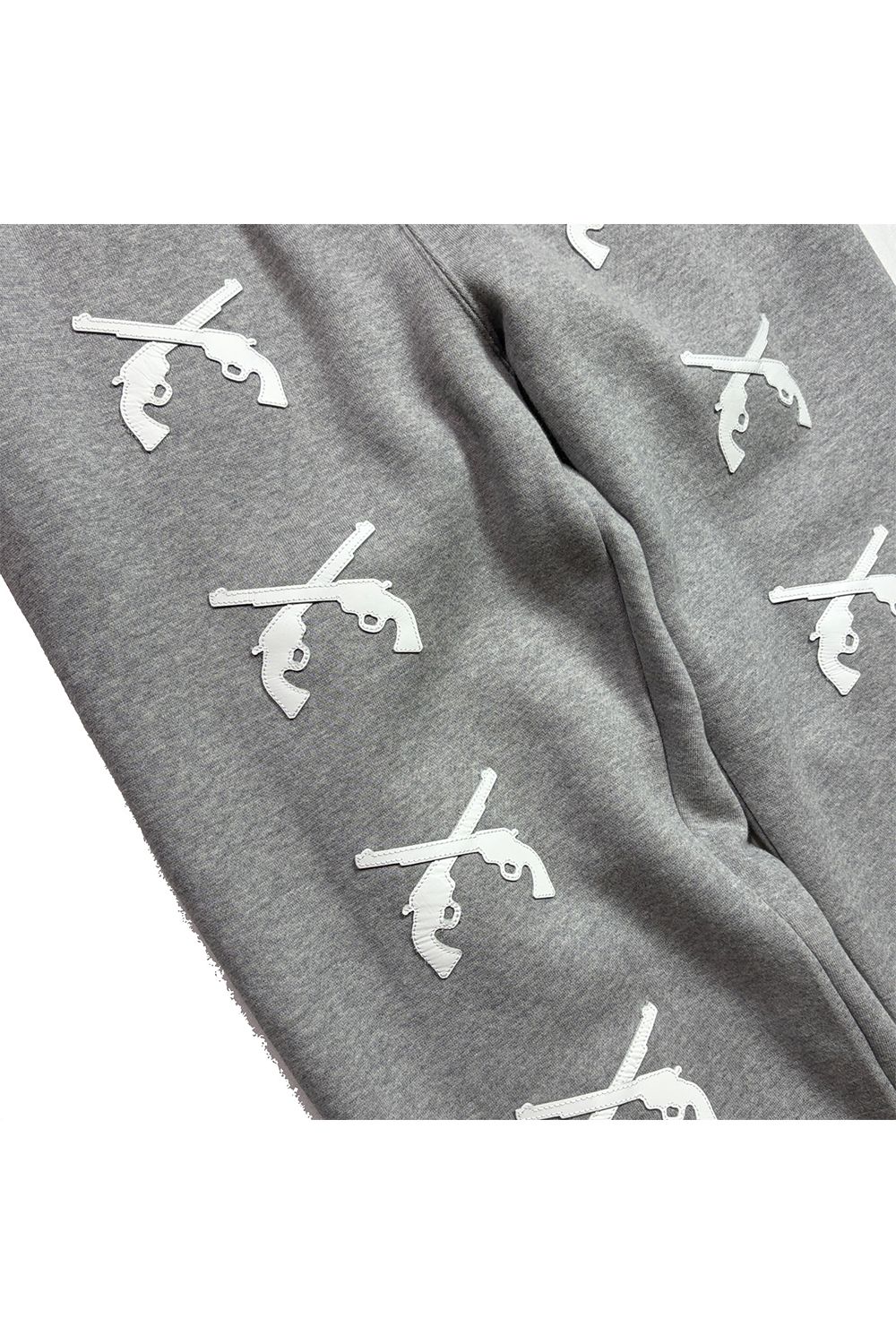 LEATHER PATCH PANTS / レザー パッチ スウエット パンツ