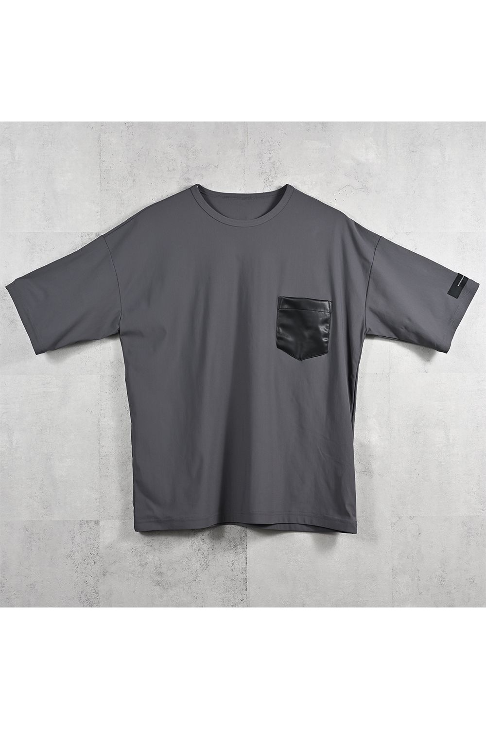 LEATHER POCKET OVER NYLON T / レザーポケット オーバー ナイロン Tシャツ