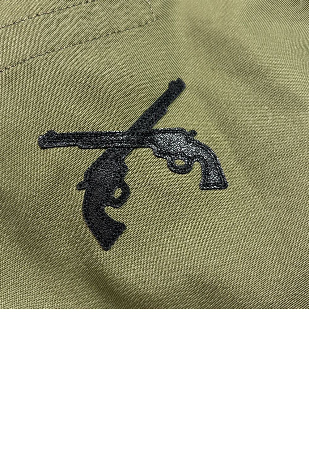 CO/NY GABA JACKET/PATCH / コットン ナイロン ギャバジン ジャケット レザークロスガンパッチ
