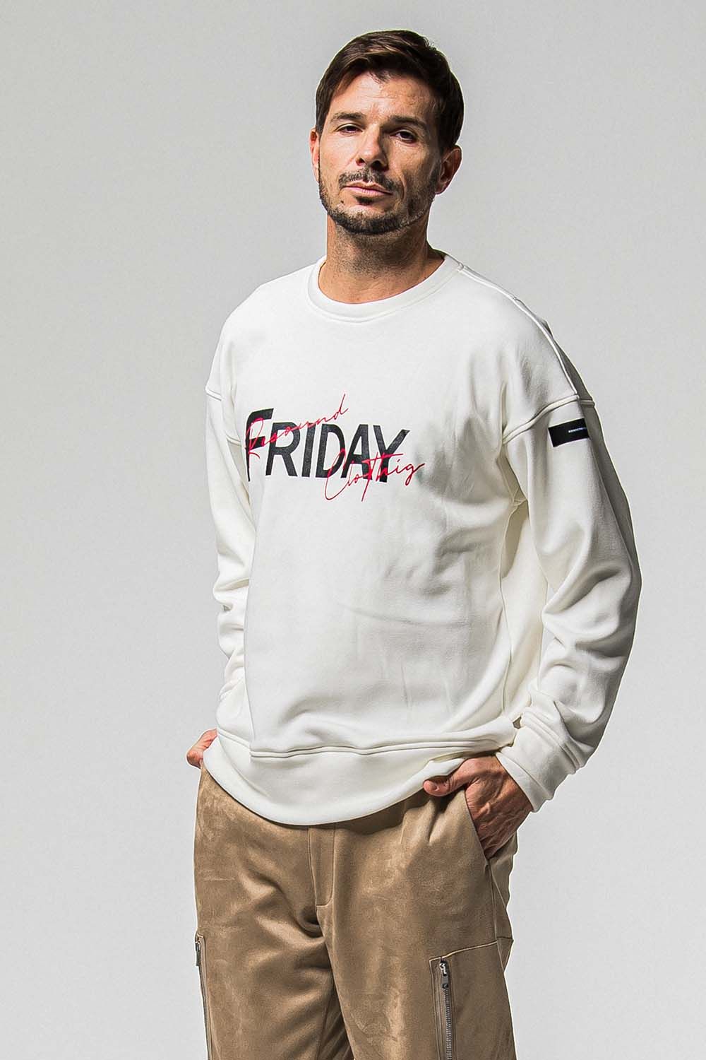 FRIDAY OLD LOGO VELOURS FLEECE TRAINER / フライデー オールドロゴ ベロア フリース トレーナー