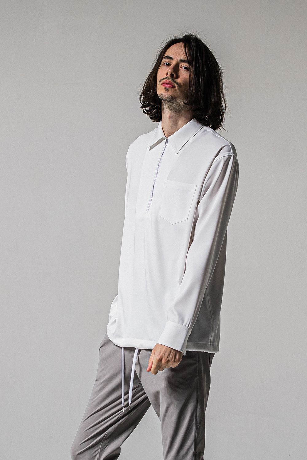 PULLOVER SATIN SHIRT / プルオーバー サテン シャツ