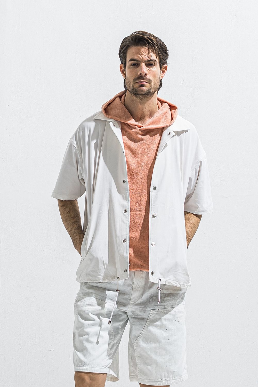 NYLON HALF COACH JACKET / ナイロン ハーフスリーブ コーチジャケット