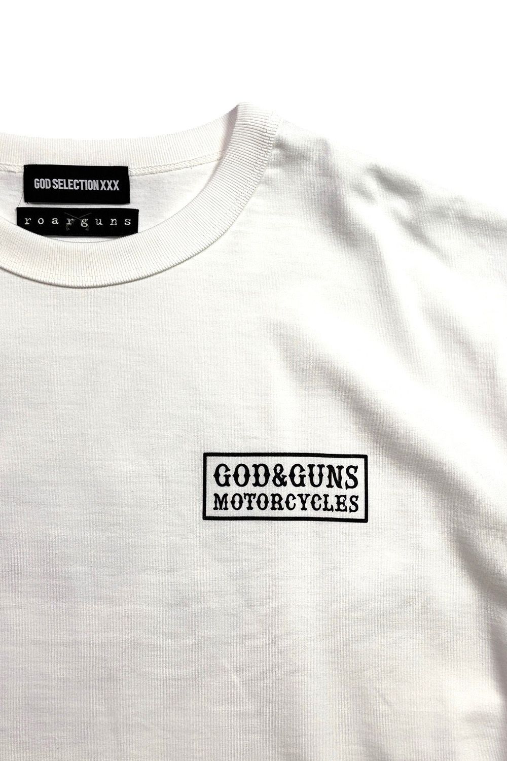 GOD SELECTION XXX × roarguns GOD SELECTION XXX × roarguns TRIPLE GUNS EMBLEM LAYERED T-SHIRT / ゴッドセレクション ロアーガンズ コラボレーション レイヤード ロングスリーブT