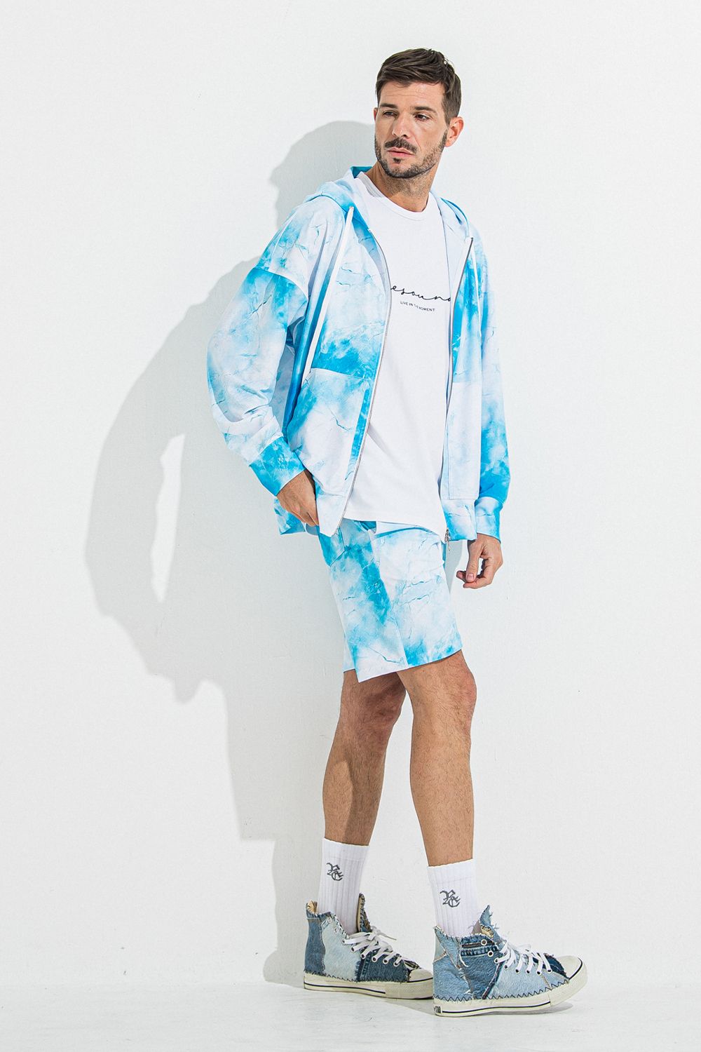 RASH OVER ZIPUP HOODIE / オーバーサイズ ジップアップ ラッシュガード パーカー