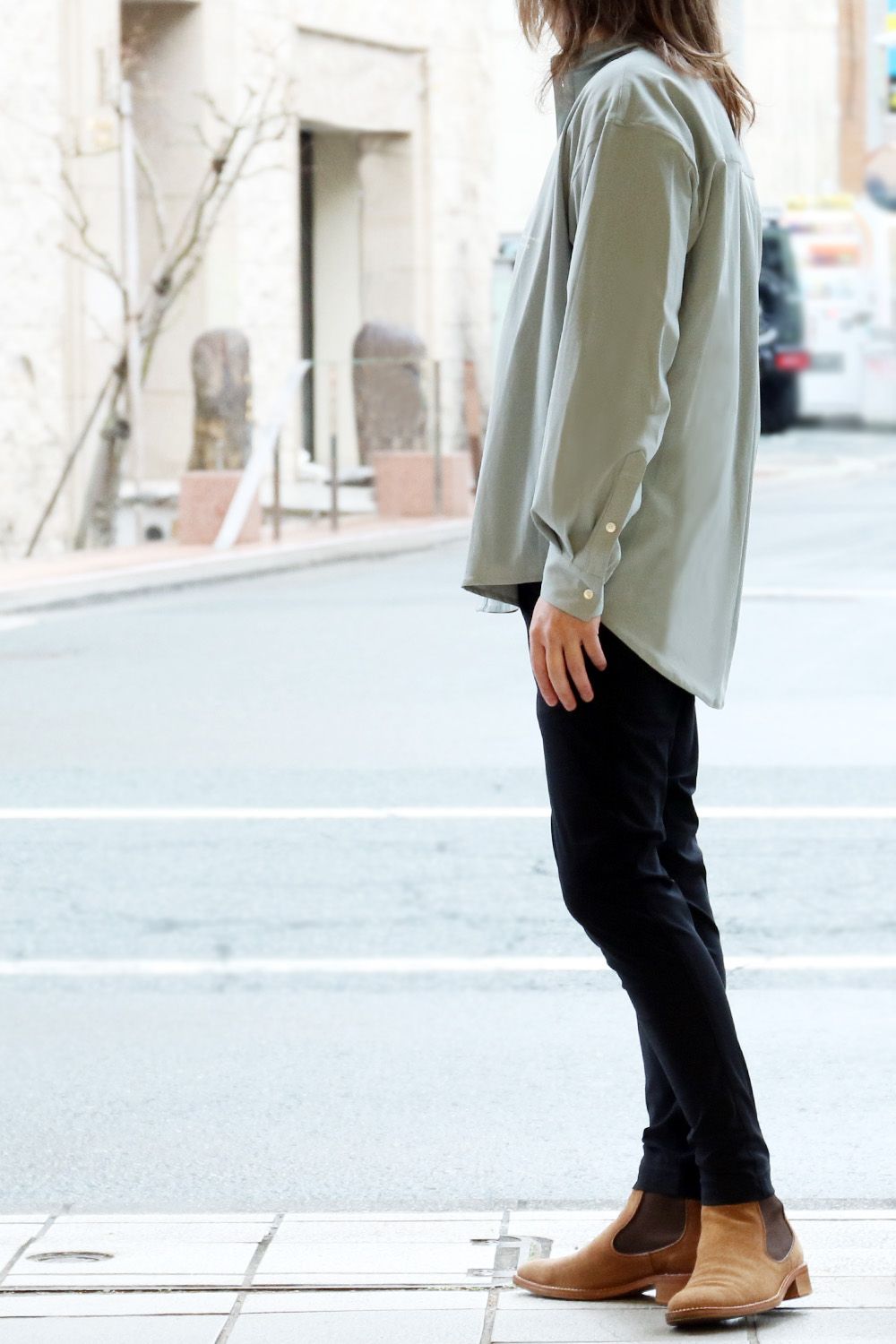 入荷したばかりのRESOUND CLOTHING×laid-back 別注 NYLON JACK SHIRTS＋αを着用したおすすめスタイルをご紹介いたします！