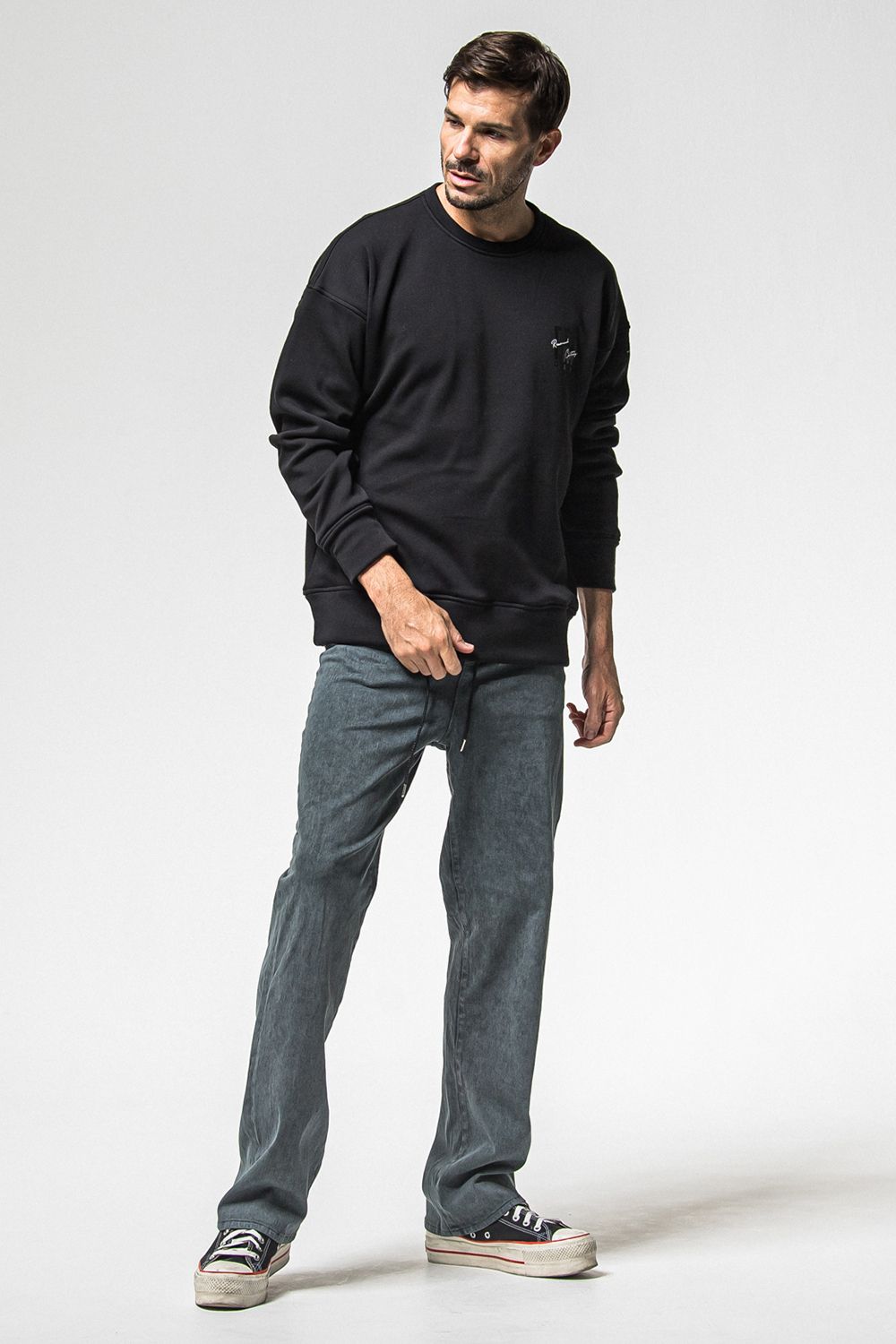 FRIDAY STANDARD LOGO VELOURS FLEECE TRINER / FRIDAYコラボ スタンダードロゴ 裏ベロアフリーストレーナー