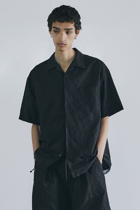 Embossing S/S open collar SH / エンボス ショートスリーブ オープンカラー シャツ