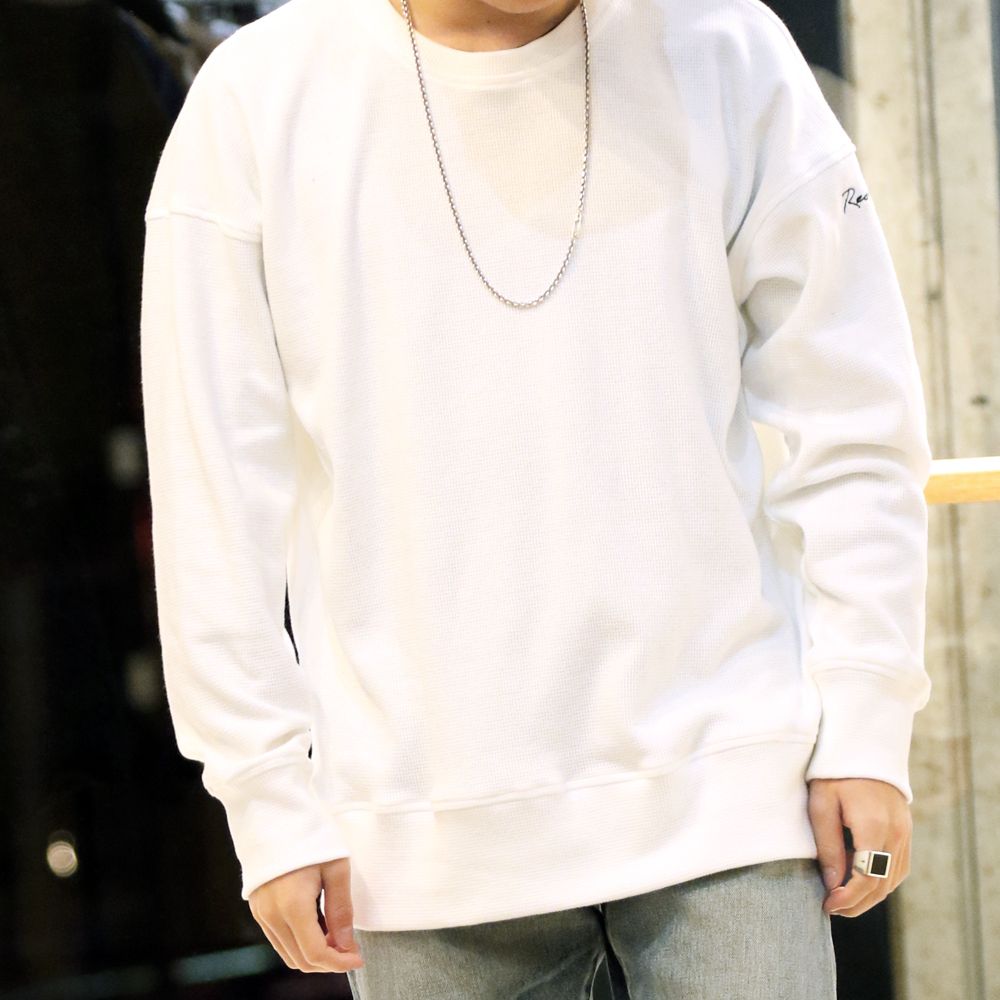 RESOUND CLOTHINGの人気カットソー、waffle thermal loose trainer＆ST COTTON waffle Thermalおすすめスタイル