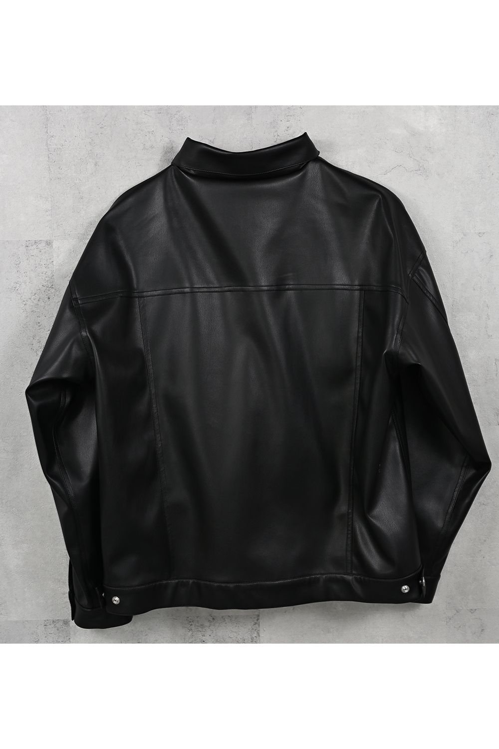 LEATHER OVER 3RD G / オーバーサイズ エコレザーGジャン