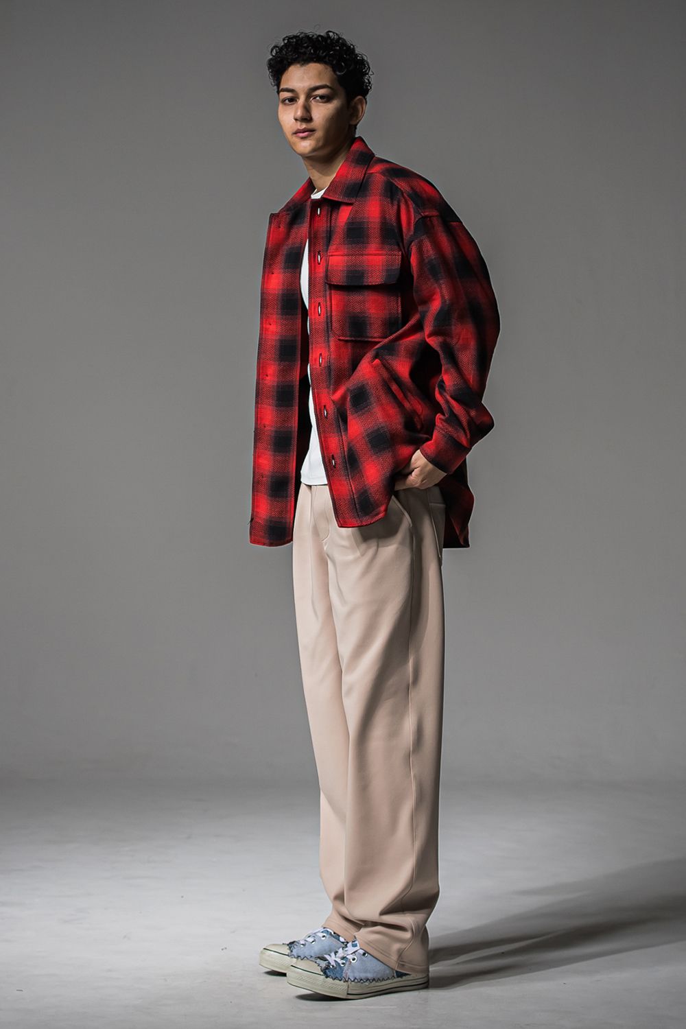 CHRIS EASY WIDE TUCK PANTS / クリス イージーワイドタックパンツ