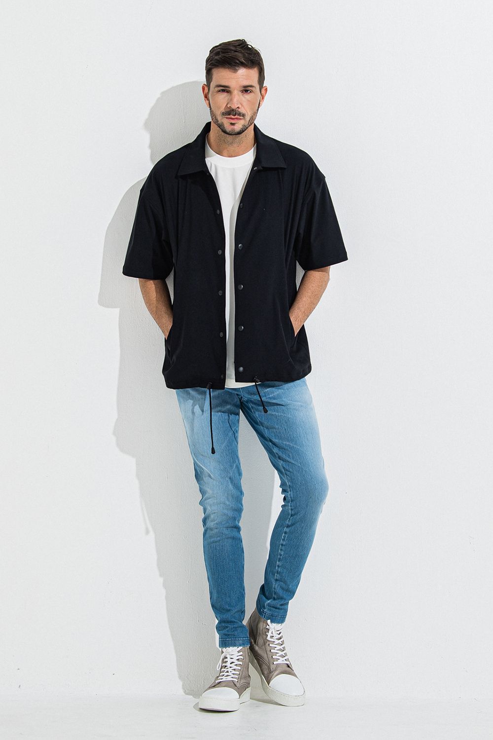 DENIM JERSEY CHRIS EASY TUCK PT / デニム ジャージ クリス イージー タック パンツ