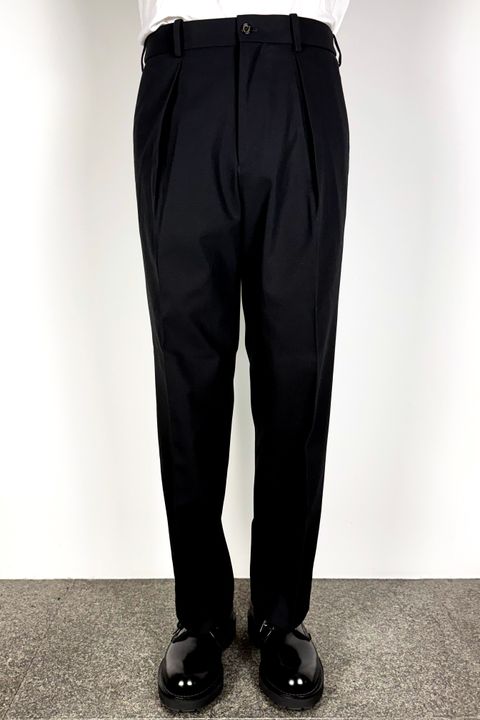 ORGANIC COTTON SURVIVAL CLOTH ONE TUCK TAPERED TROUSERS / オーガニックコットン サバイバルクロス ワンタック テーパード トラウザーズ