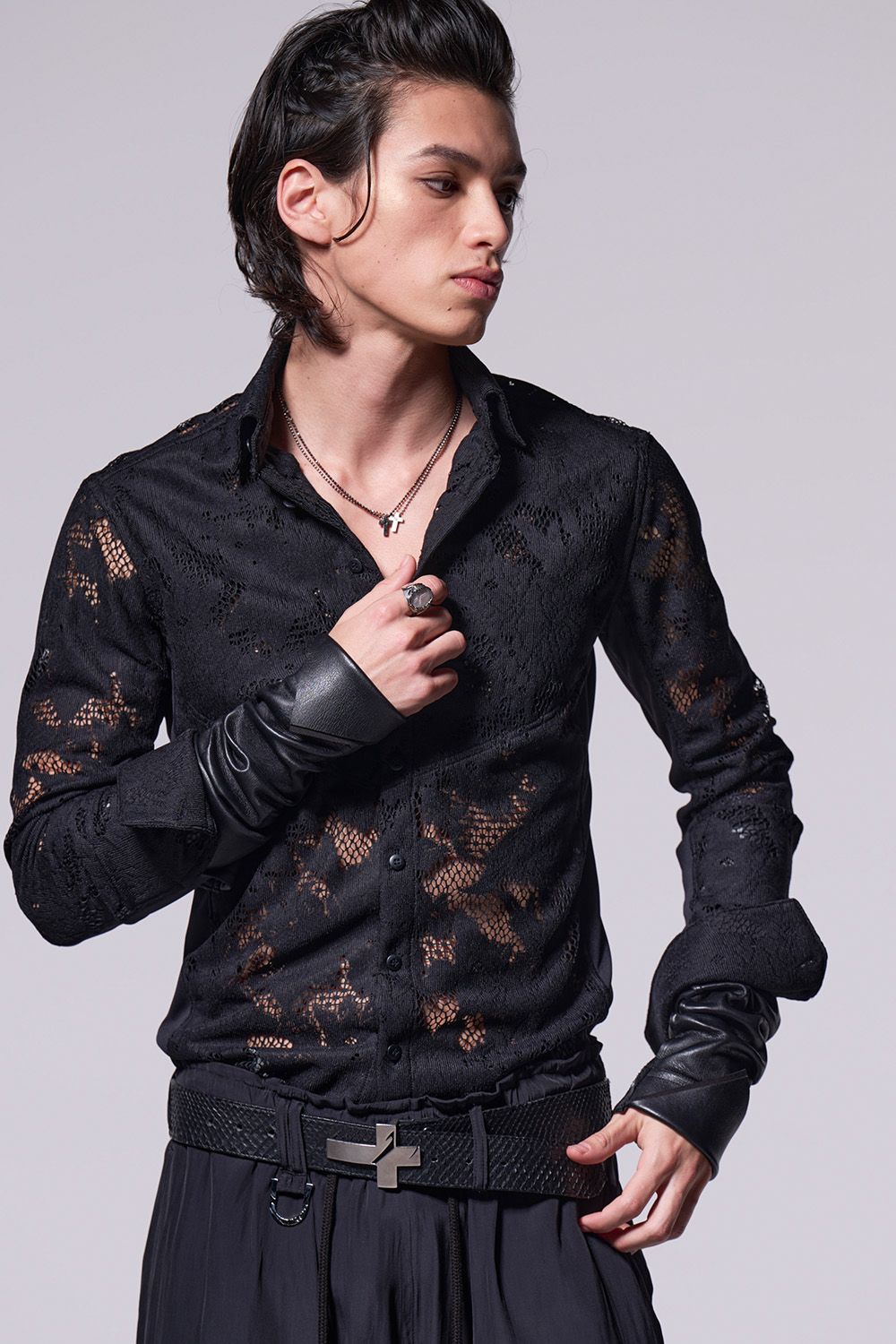Matte Lace Side Rib Shirt / マット レース サイドリブ シャツ
