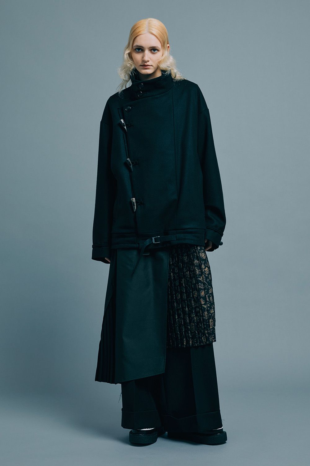 Pleats belted skirt / プリーツ ベルテッド スカート
