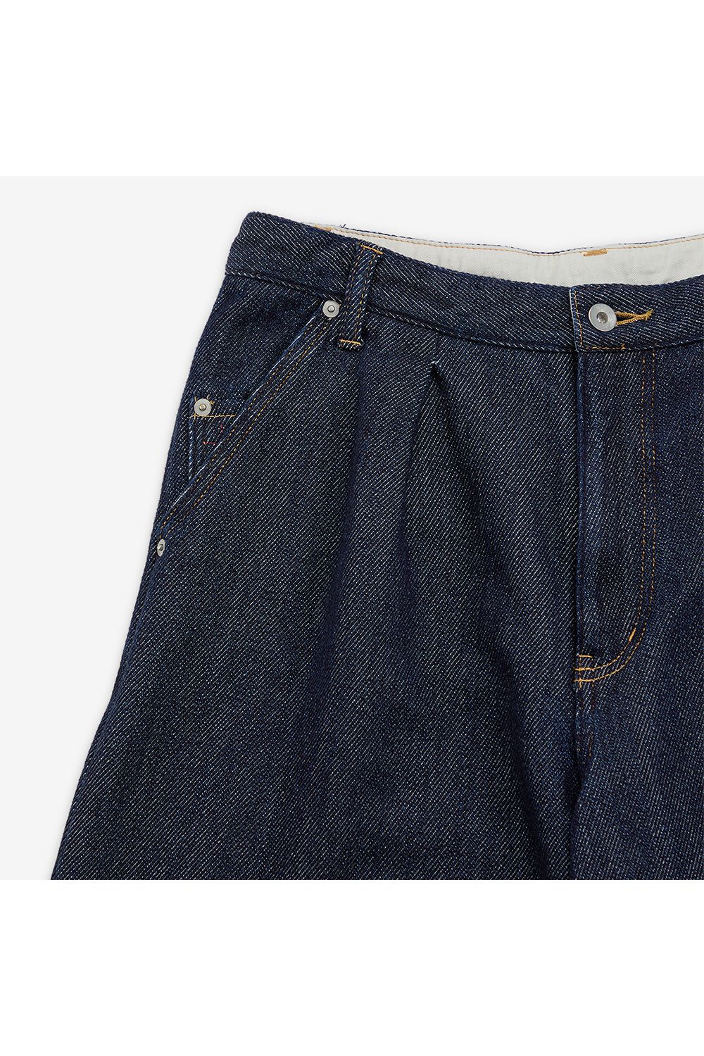 Lace tape denim wide slacks / レーステープ デニム ワイドスラックス