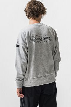 PIN ST RC velours fleece drop trainer / ピンストライプリサウンドロゴ 裏起毛 ベロア フリース ドロップショルダー ルーズトレーナー