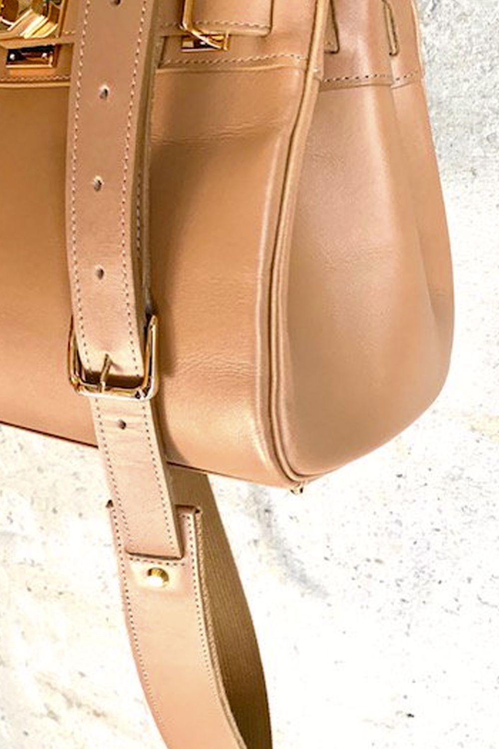 TOTE(SS) BEIGE × GOLD METAL - SMOOTH LEATHER