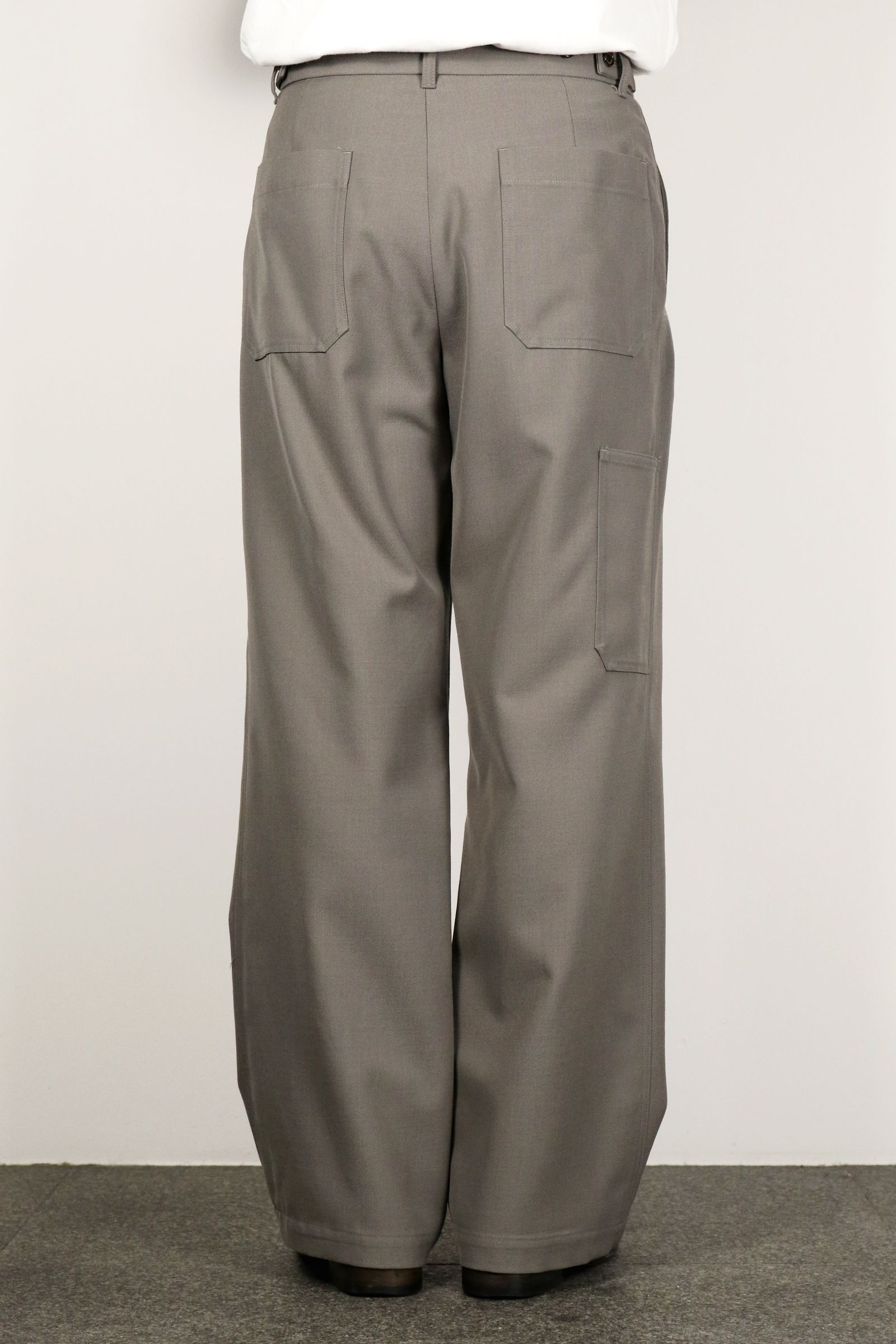 MARKAWARE - ORGANIC WOOL SURVIVAL CLOTH WIDE CARPENTER TROUSERS / オーガニック ウール  サバイバルクロス ワイド カーペンター トラウザーズ | laid-back