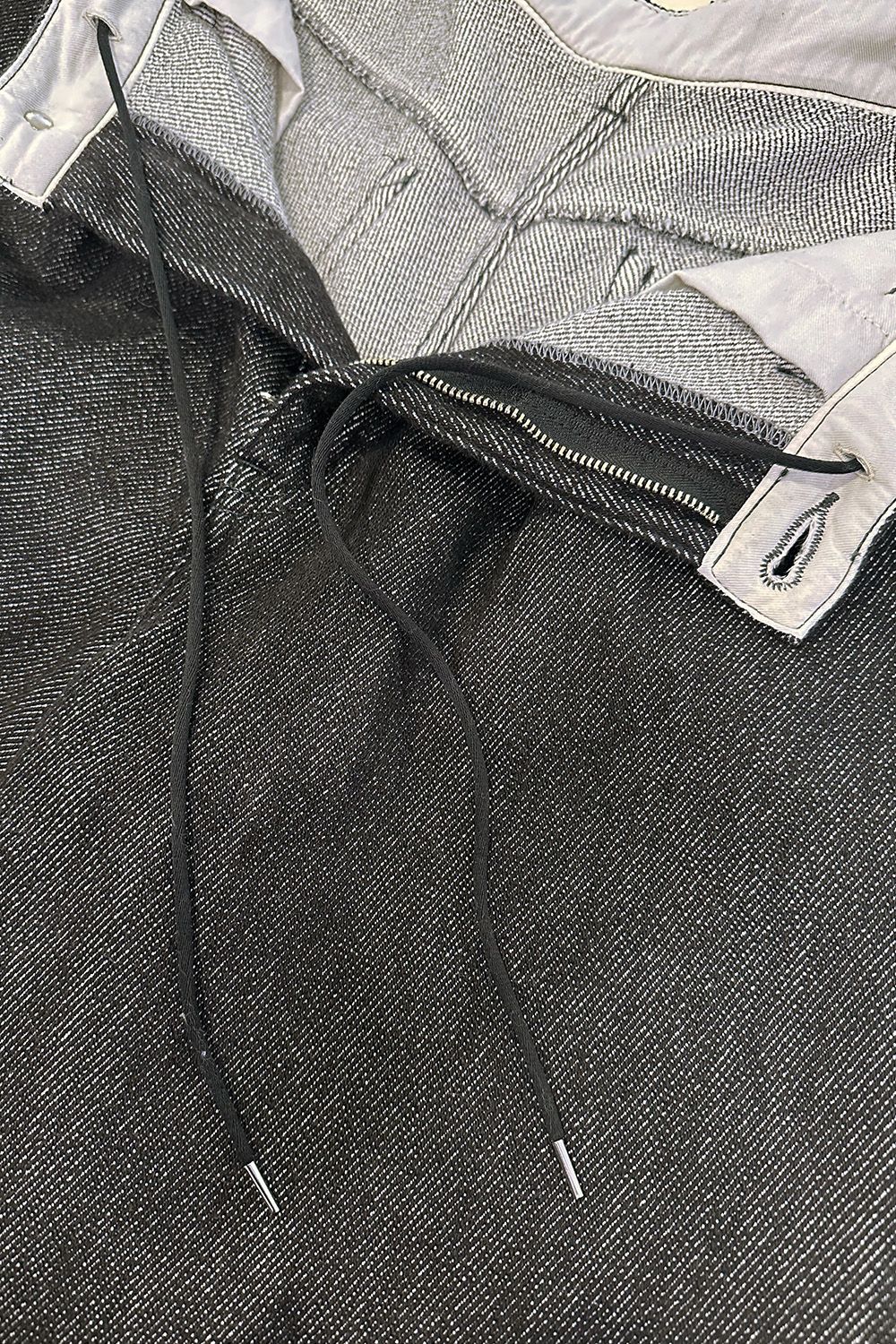 Lace tape denim wide slacks / レーステープ デニム ワイドスラックス