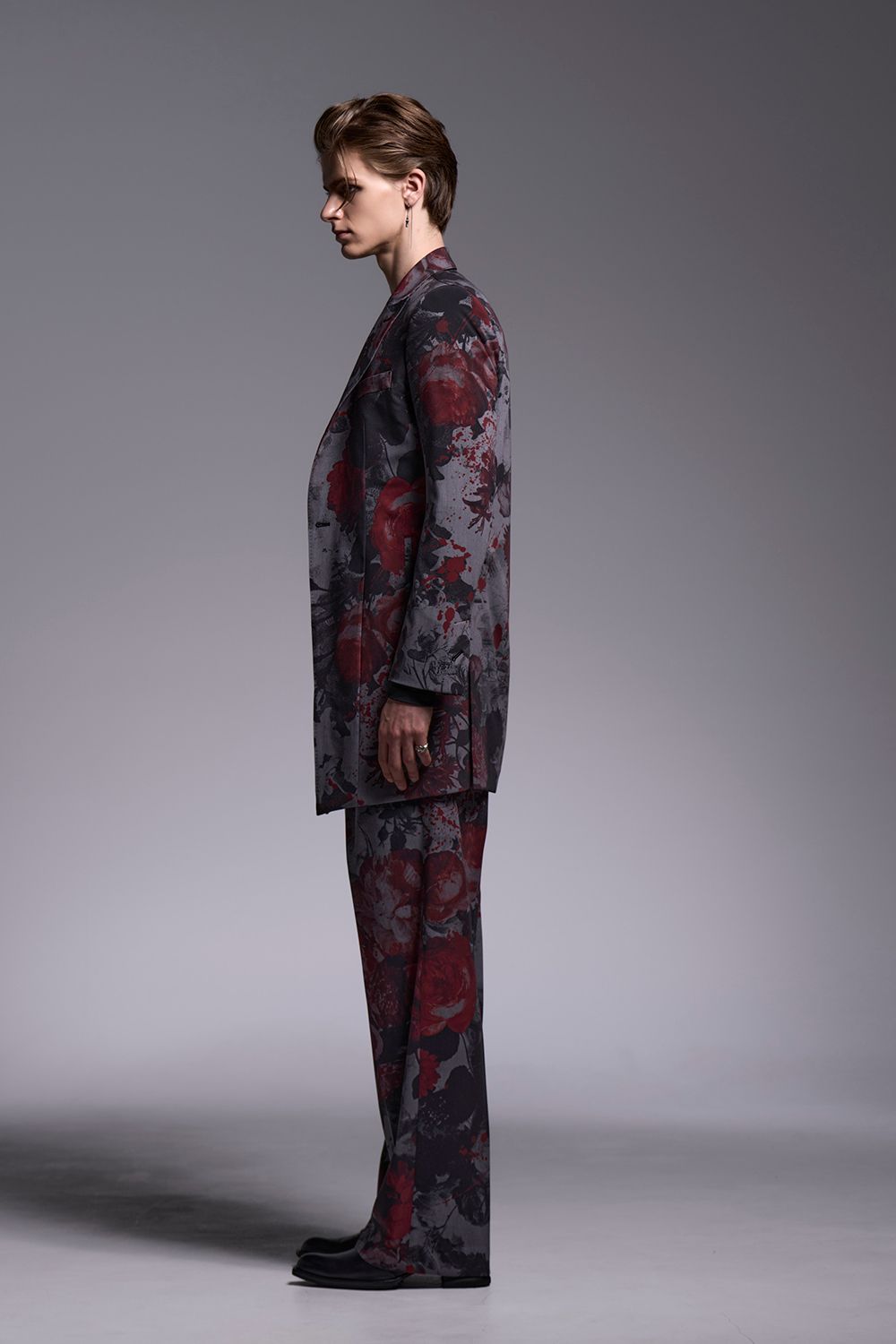 Gray Flora Gabardine Long Jacket / グレーフローラギャバジン ロングジャケット