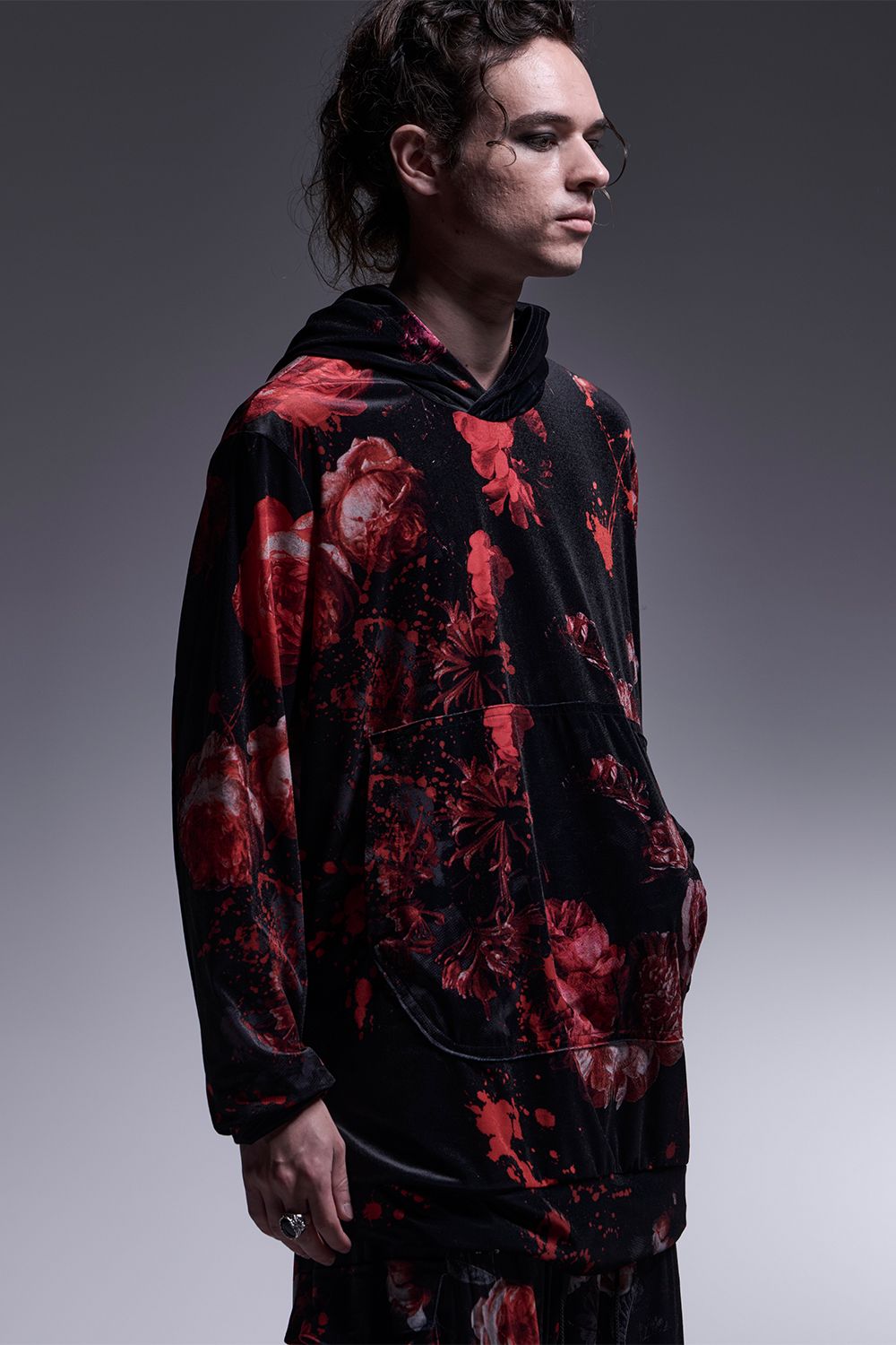Flora Velor Loose Hoodie / フローラベロア ルーズフーディー