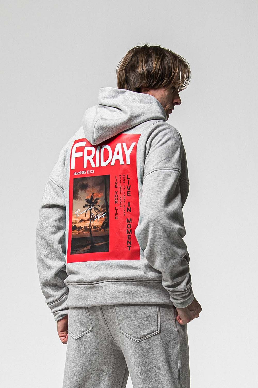 FRIDAY OLD COVER VELOURS FLEECE HOODIE / フライデー オールドカバー ベロア フリース フーディ