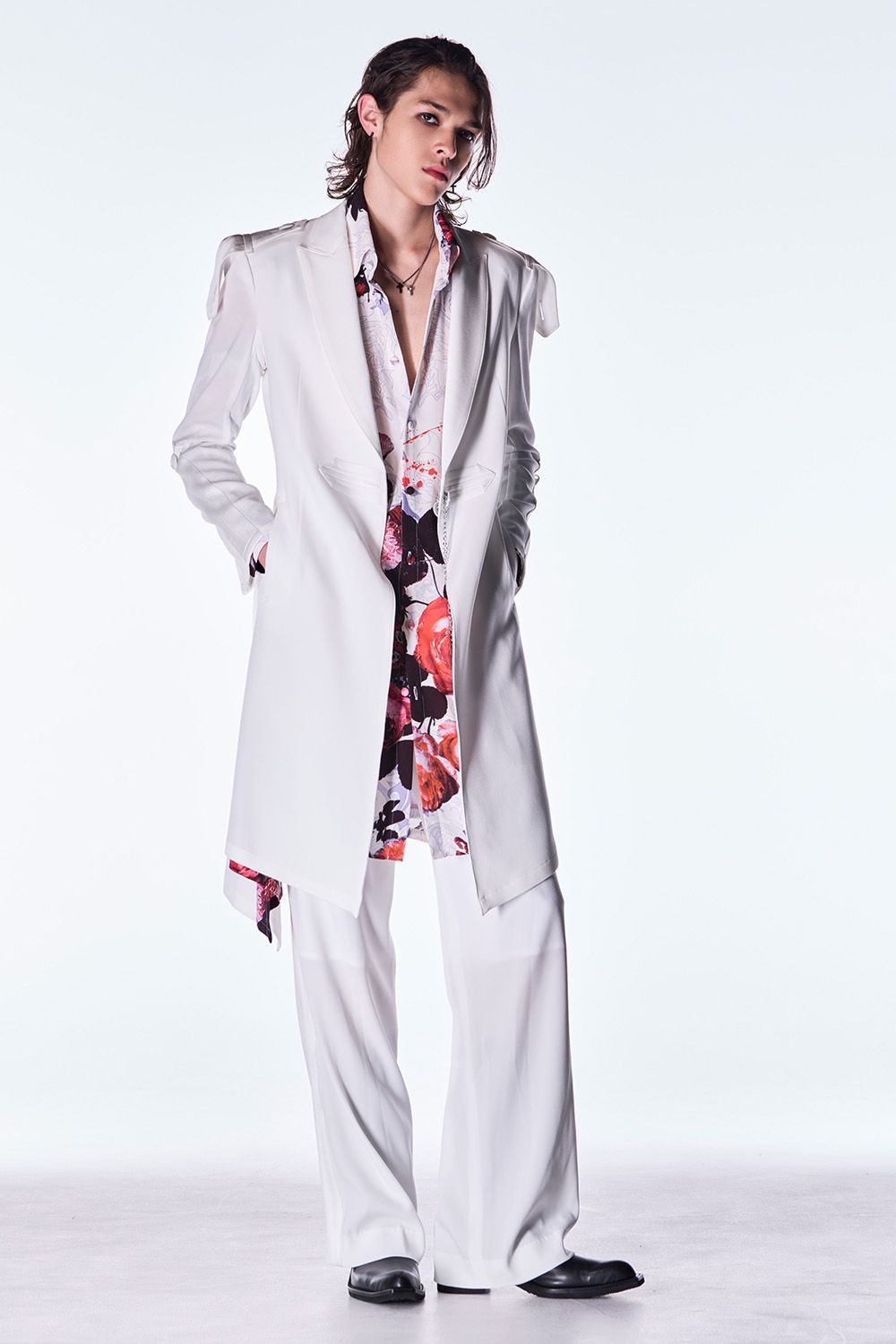 Back Satin Wide Slacks / バックサテン ワイド スラックス