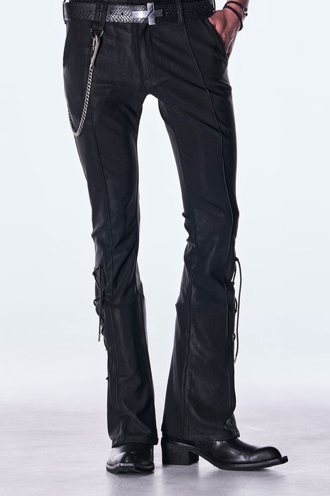 High Tension Jersey Lace Up Flare Pants / ハイテンション ジャージ レースアップ フレア パンツ