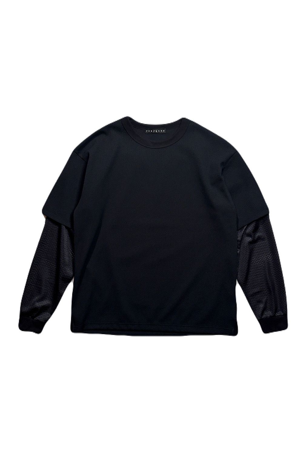 WAFFLE/MESH GUNPATCH / ワッフル メッシュ レイヤード ロングスリーブT レザークロスガンパッチ