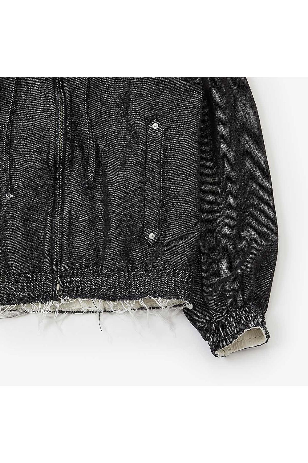 Loose twist yarn denim zip-up hoodie / ルーズ ツイスト ヤーン デニム ジップアップ フーディー