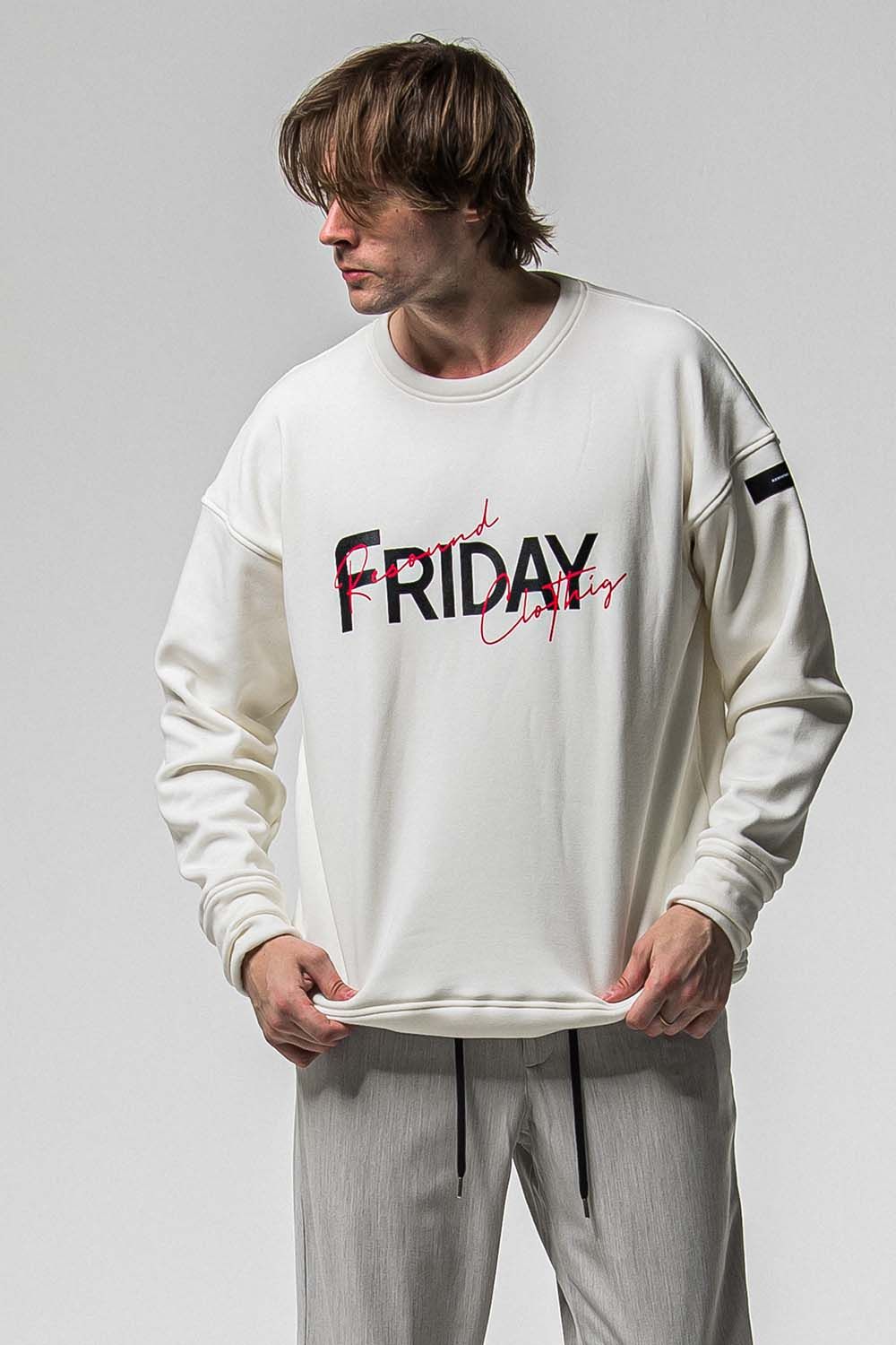 FRIDAY OLD LOGO VELOURS FLEECE TRAINER / フライデー オールドロゴ ベロア フリース トレーナー