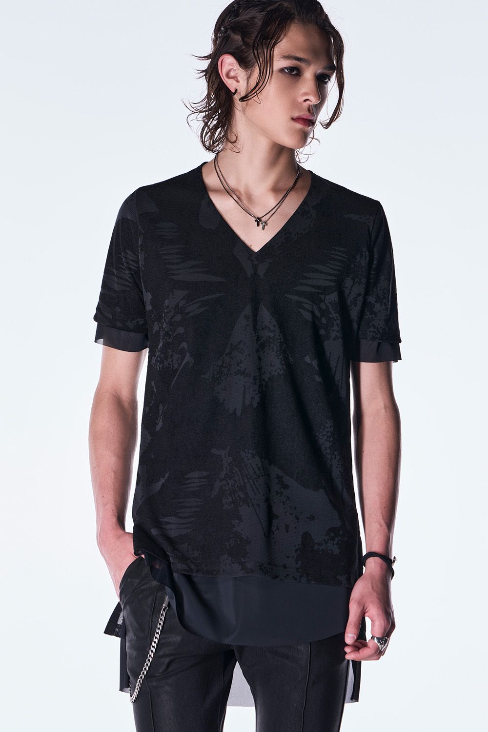Opal Mesh Layered T-shirt / オパール メッシュ レーヤード Tシャツ
