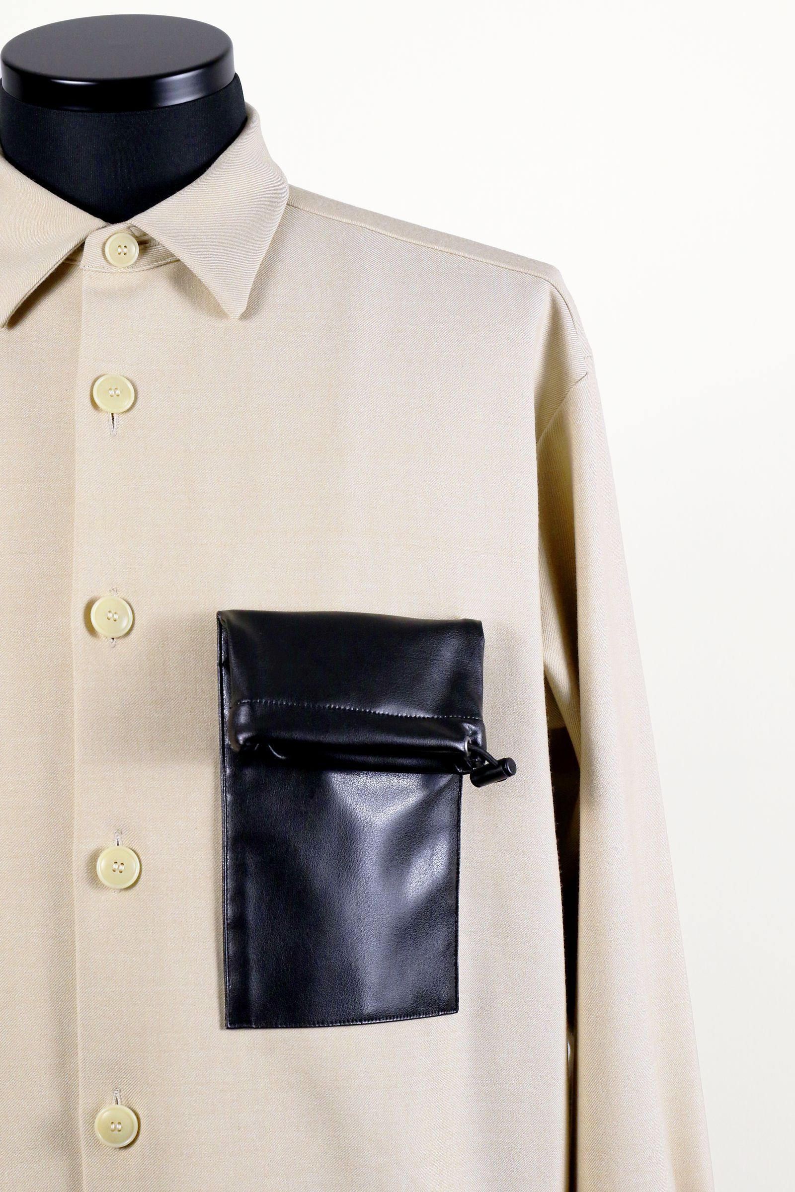Eco leather pocket SH / エコレザー ポケット シャツ