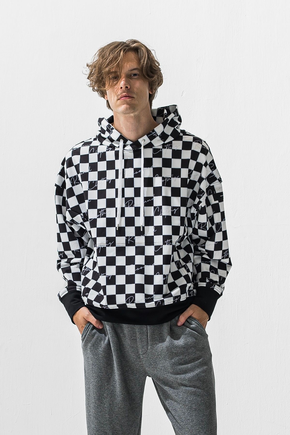 CHECKER FLAG FLEECE HOODIE / チェッカーフラッグフリースフーディ