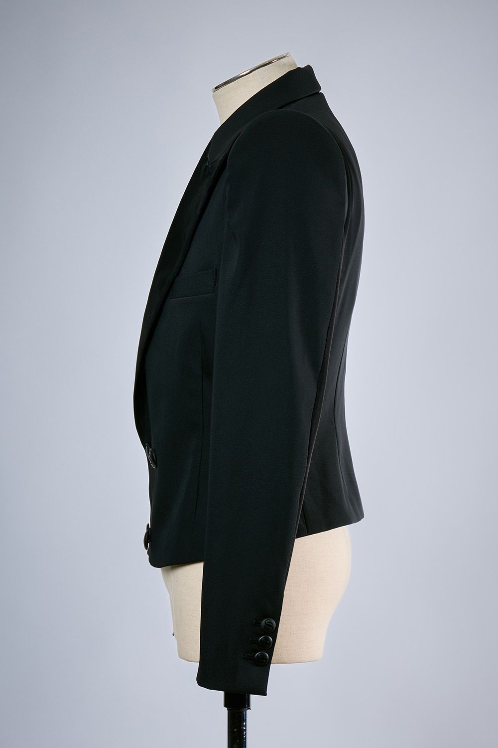 【COSTUME LINE】W-Satin Power Shoulder Short Jacket / SUGIZO コスチュームライン パワーショルダー ショート ジャケット