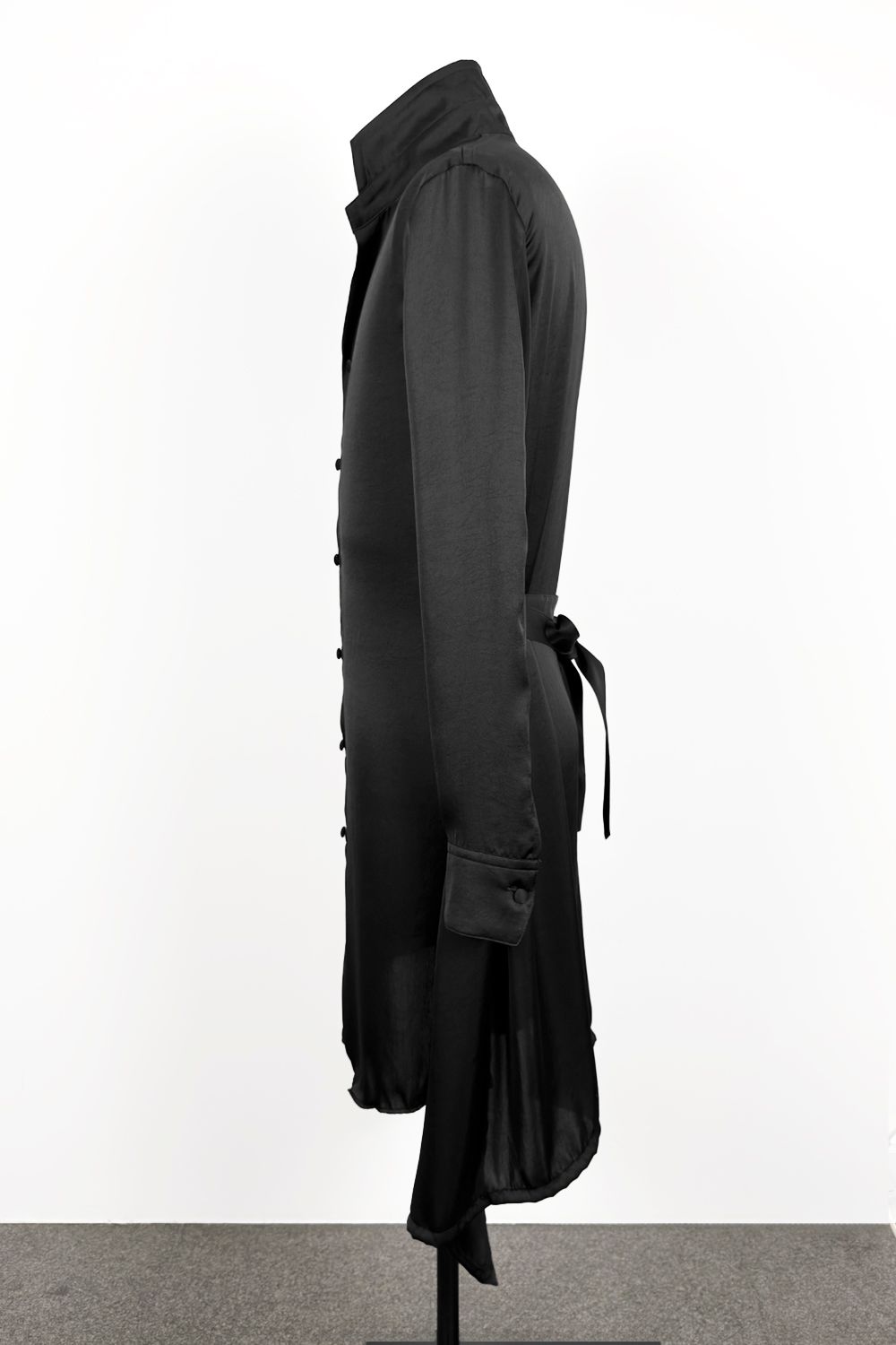 kiryuyrik - Vintage Satin Stand Collar Flare Shirt