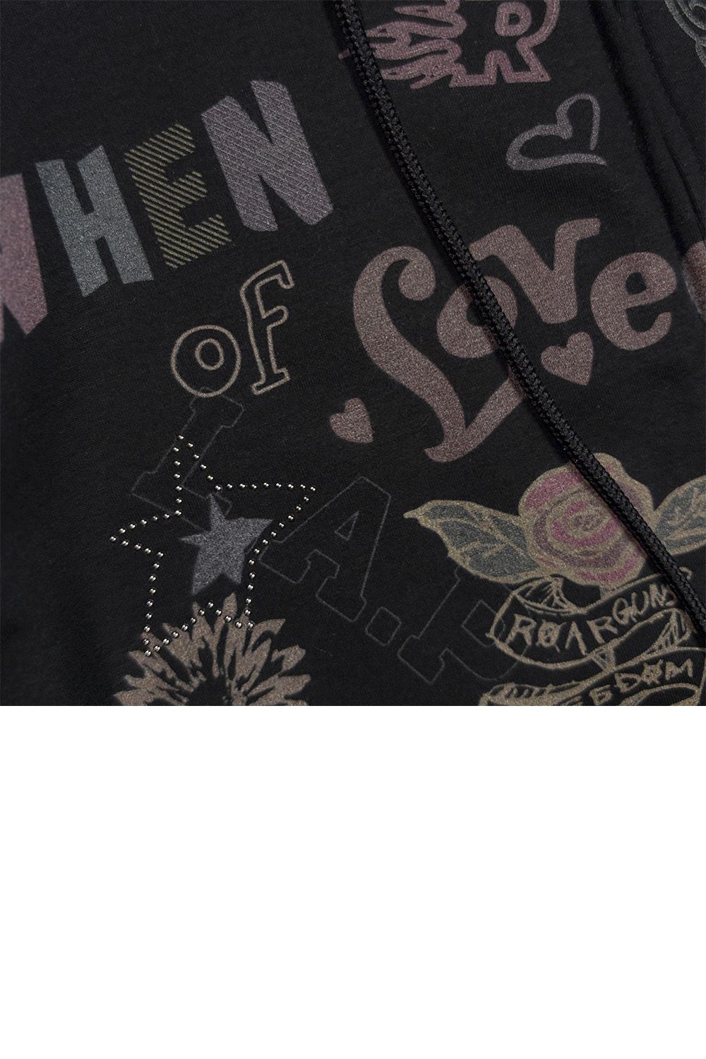 ST/JER HOOD INKJET/CRY / ストレッチジャージ フーディー インクジェットプリント スラッシュクロスガンクリスタル