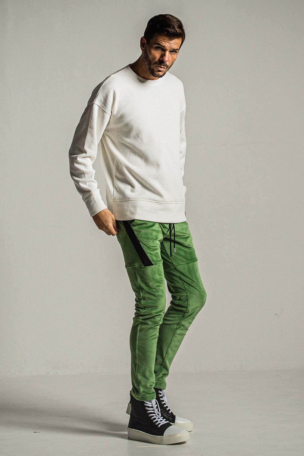 VELOURS FLEECE THERMAL LOOSE TRAINER / ベロア フリース サーマル ルーズ トレーナー
