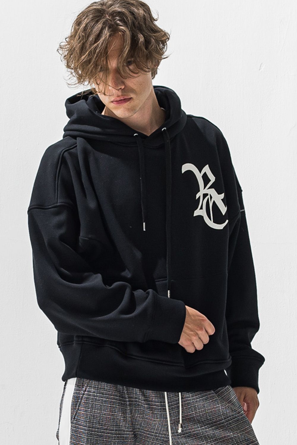 RC velours fleece hoodie / RCロゴ 裏起毛 ベロア フリース フーディー