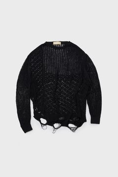 Sheer loose knit P/O / シアー ルーズ ニット プルオーバー