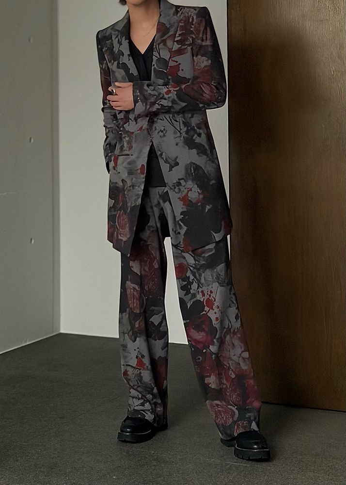 kiryuyrikの新作ジャケット”Gray Flora Gabardine Long Jacket”を使用したコーディネートのご紹介！！
