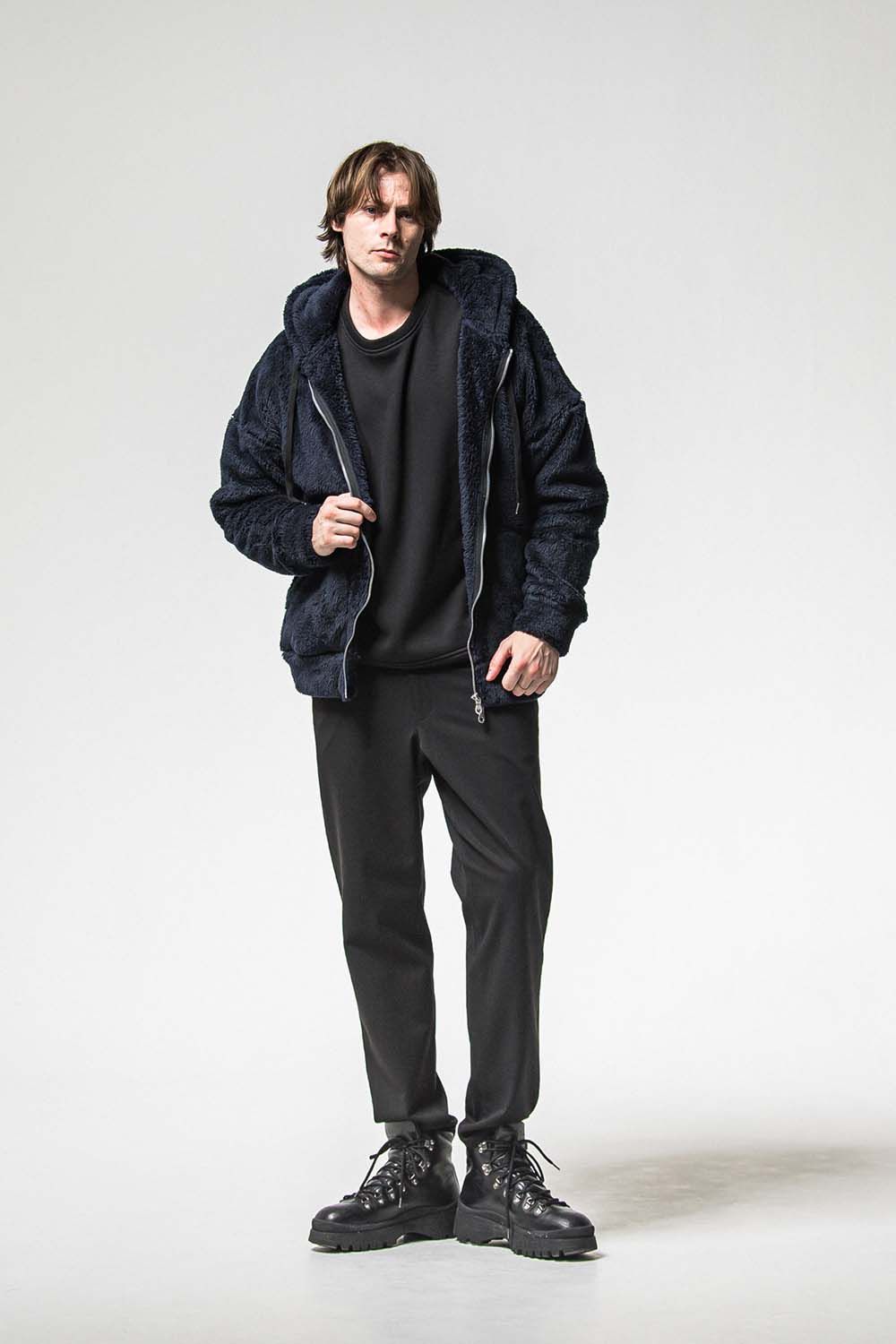 BOA ZIP LOOSE HOODIE / ボア ジップ ルーズ フーディ