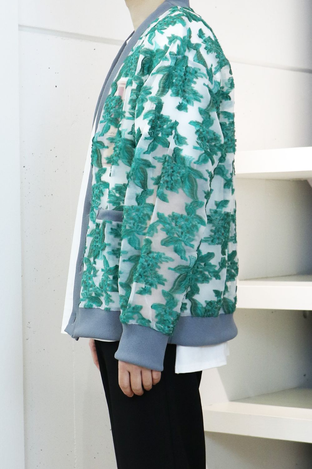 Mesh jaquard cardigan / メッシュ ジャガード カーディガン